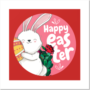 Happy Easter. Cute Easter Bunny design Posters and Art